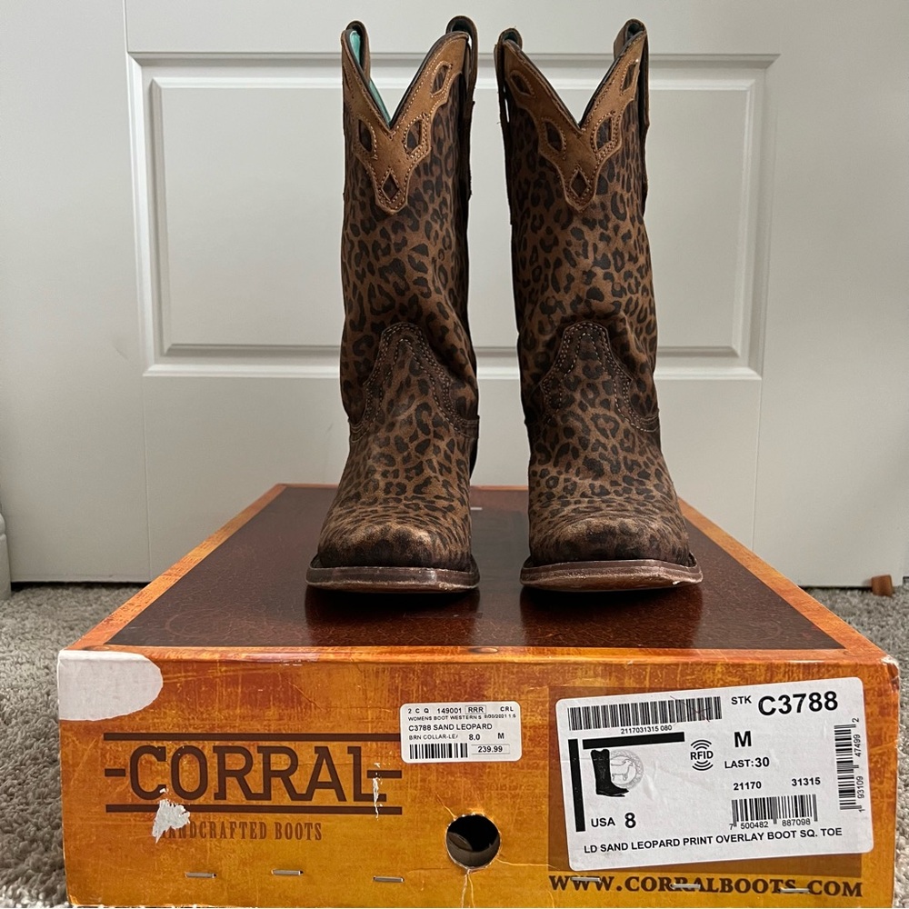 Corral Leopard Print Cowboy Boots